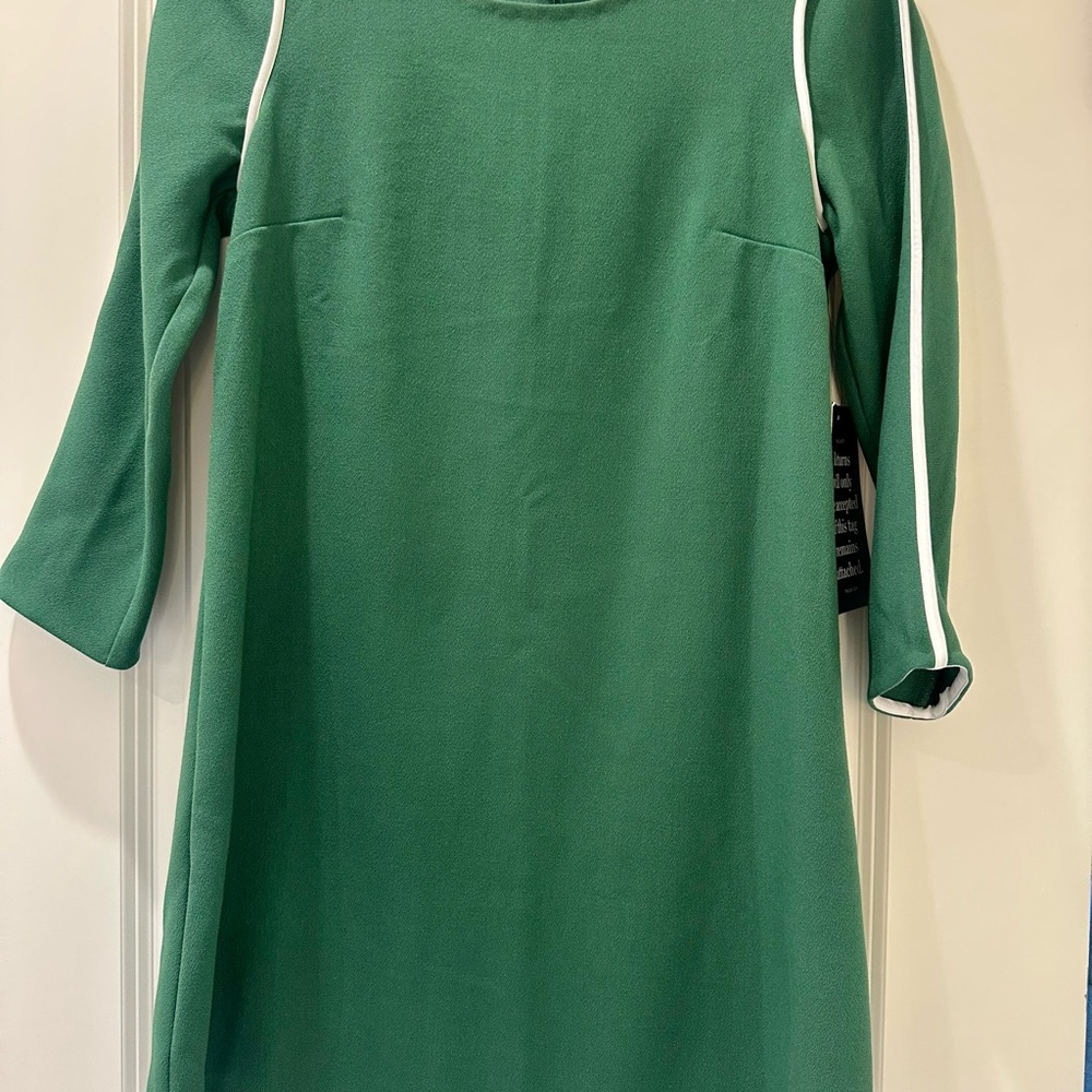 Tuckernuck Green Dress with White piping